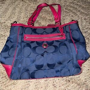 Authentic Coach Purse - Blue & Pink
